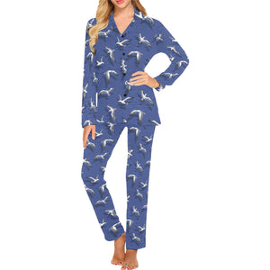 Seagull Pattern Print Design 03 Women's Long Pajama Set