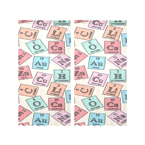 Chemistry Periodic Table Pattern Print Design 02 Gauze Curtain