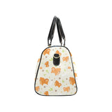 Cute brown pomeranian paw leave bone pattern Travel Bag