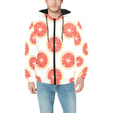 Grapefruit pattern Men's Padded Hooded Jacket