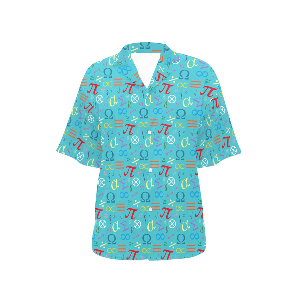 Math Pattern Print Design 02 Women's All Over Print Hawaiian Shirt