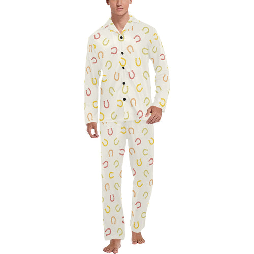 Horseshoes Pattern Print Design 02 Men's Long Pajama Set