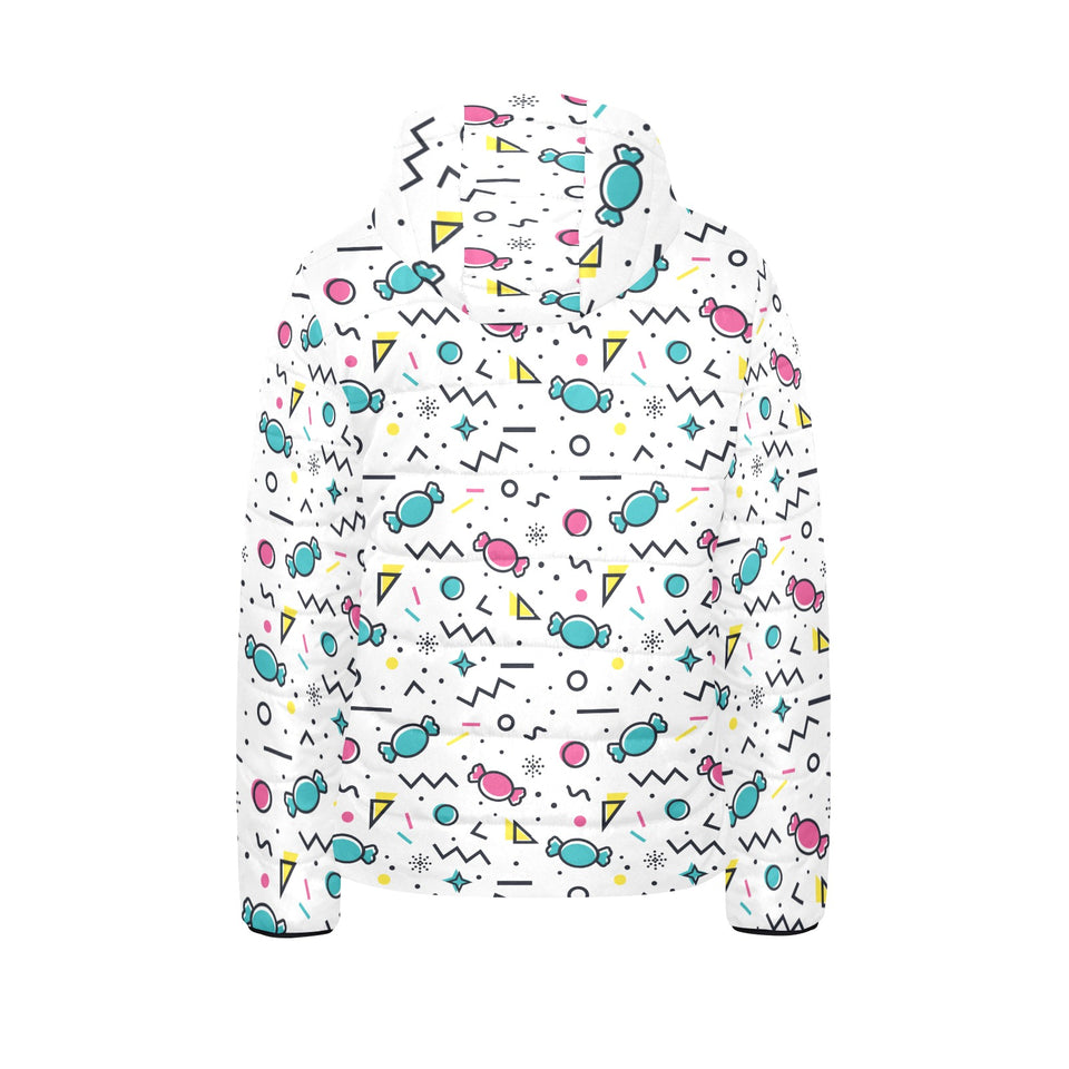 Candy design pattern Kids' Boys' Girls' Padded Hooded Jacket