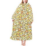 Popcorn Pattern Print Design 03 Blanket Robe with Sleeves