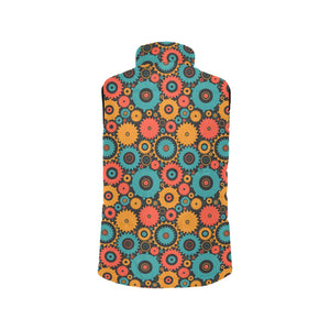 Gear Pattern Print Design 01 Women's Padded Vest