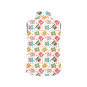 Color cute owl pattern Men's Padded Vest