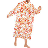 Fire flame watercolor pattern Blanket Robe with Sleeves