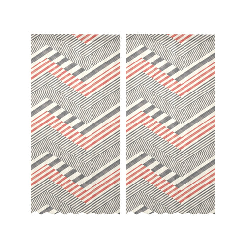 zigzag chevron striped pattern Gauze Curtain