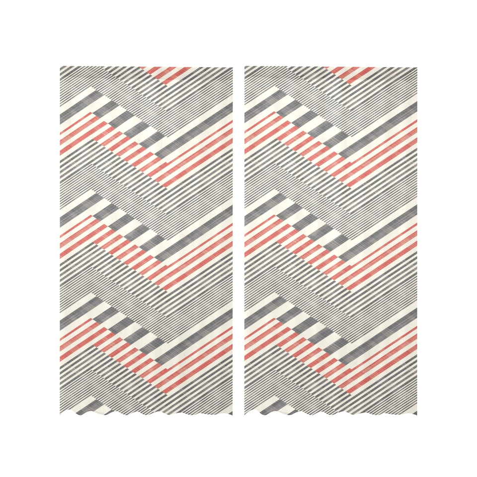 zigzag chevron striped pattern Gauze Curtain