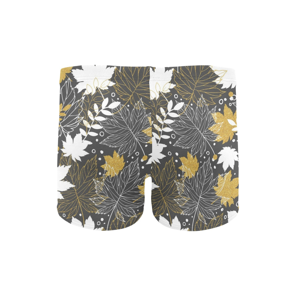 Beautiful gold autumn maple leaf pattern Men's Swimming Trunks