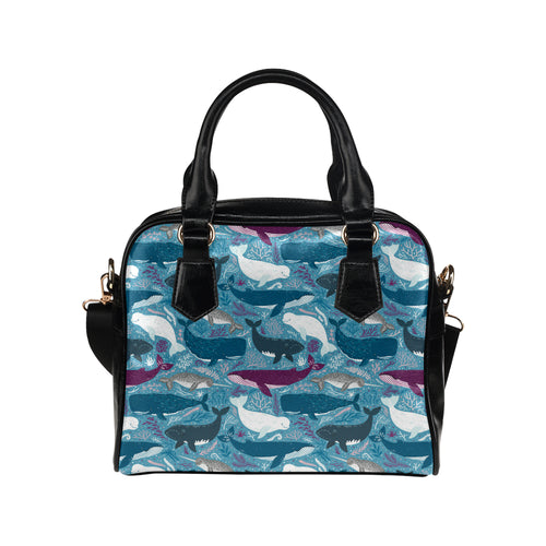 Whale design pattern Shoulder Handbag