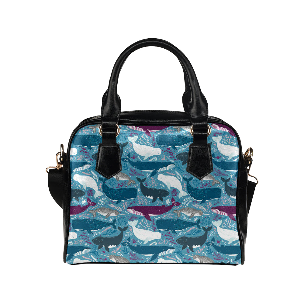 Whale design pattern Shoulder Handbag