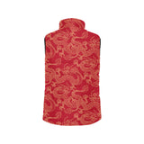 Gold dragons red background Men's Padded Vest