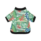 heliconia palm and monstera  leaves pattern All Over Print Pet Dog Round Neck Fuzzy Shirt
