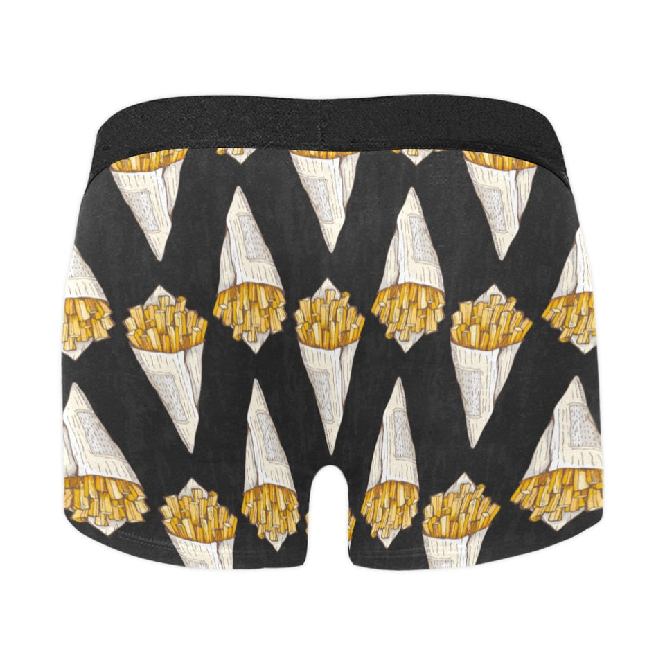 French fries dark background Men's All Over Print Boxer Briefs Men's Underwear
