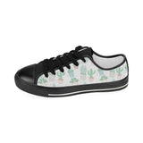 Pastel color cactus pattern Kids' Boys' Girls' Low Top Canvas Shoes Black
