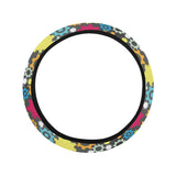 Gear Pattern Print Design 03 Car Steering Wheel Cover
