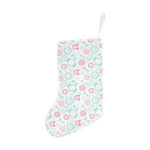 Clock time pattern blackground Christmas Stocking