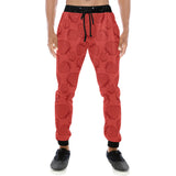 strawberry pattern red background Unisex Casual Sweatpants