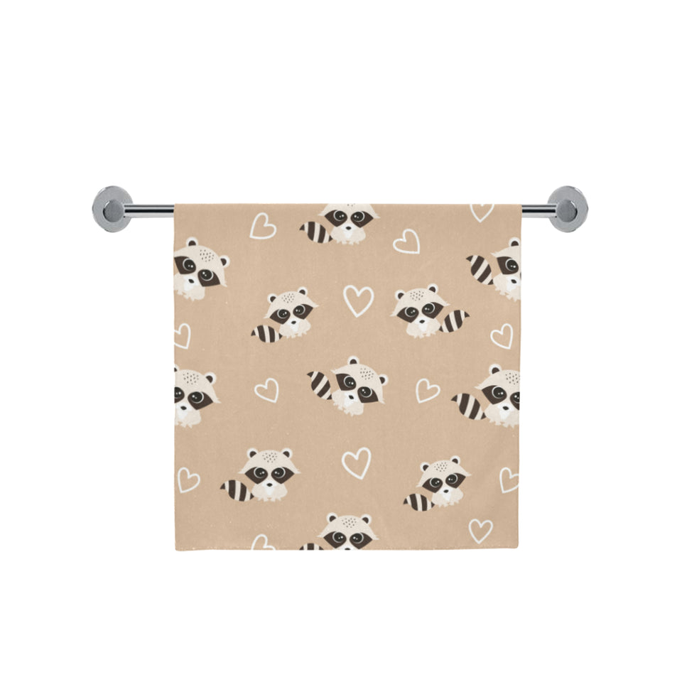 Cute raccoon heart pattern Bath Towel