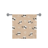 Cute raccoon heart pattern Bath Towel