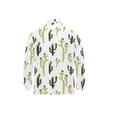 Cute cactus pattern Men's Long Sleeve Polo Shirt