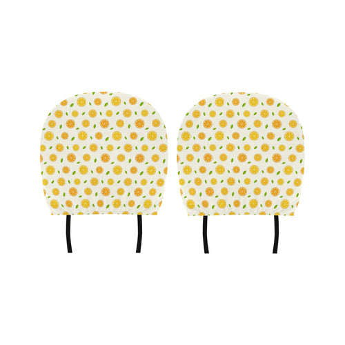 oranges leaves pattern Car Headrest Cover