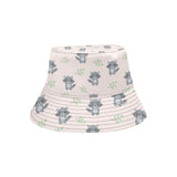 cute raccoons leaves pattern Unisex Bucket Hat