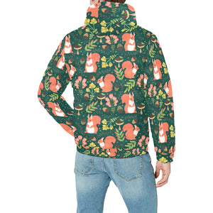 Squirrel Pattern Print Design 03 Men's Padded Hooded Jacket
