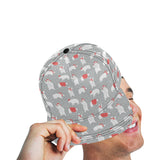 Cute polar bear christmas snow pattern All Over Print Snapback Cap