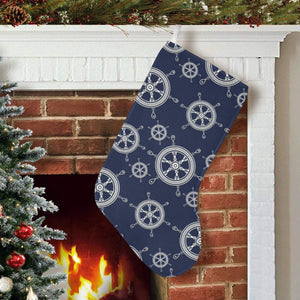 nautical steering wheel design pattern Christmas Stocking