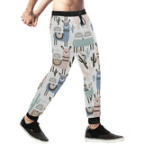 lama Alpaca cactus hand drawn pattern Unisex Casual Sweatpants