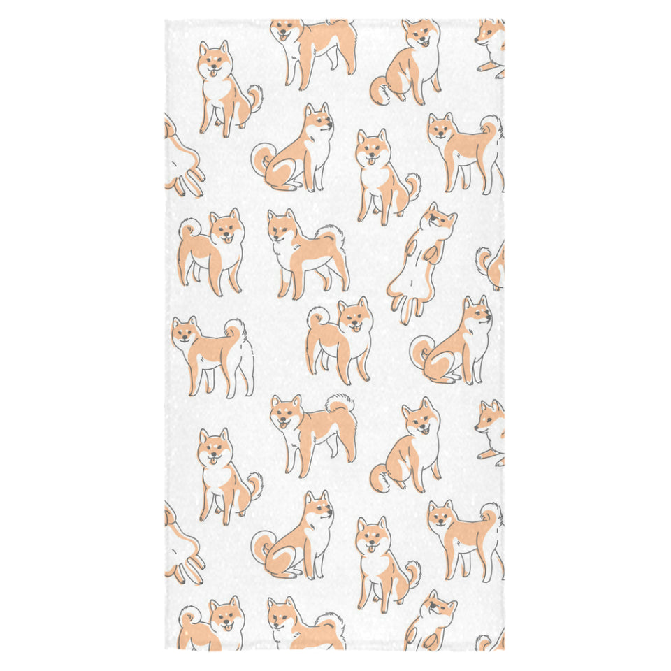 shiba inu dog pattern Bath Towel
