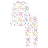 colorful unicorn rainbow heart pattern Women's All Over Print Pajama Set