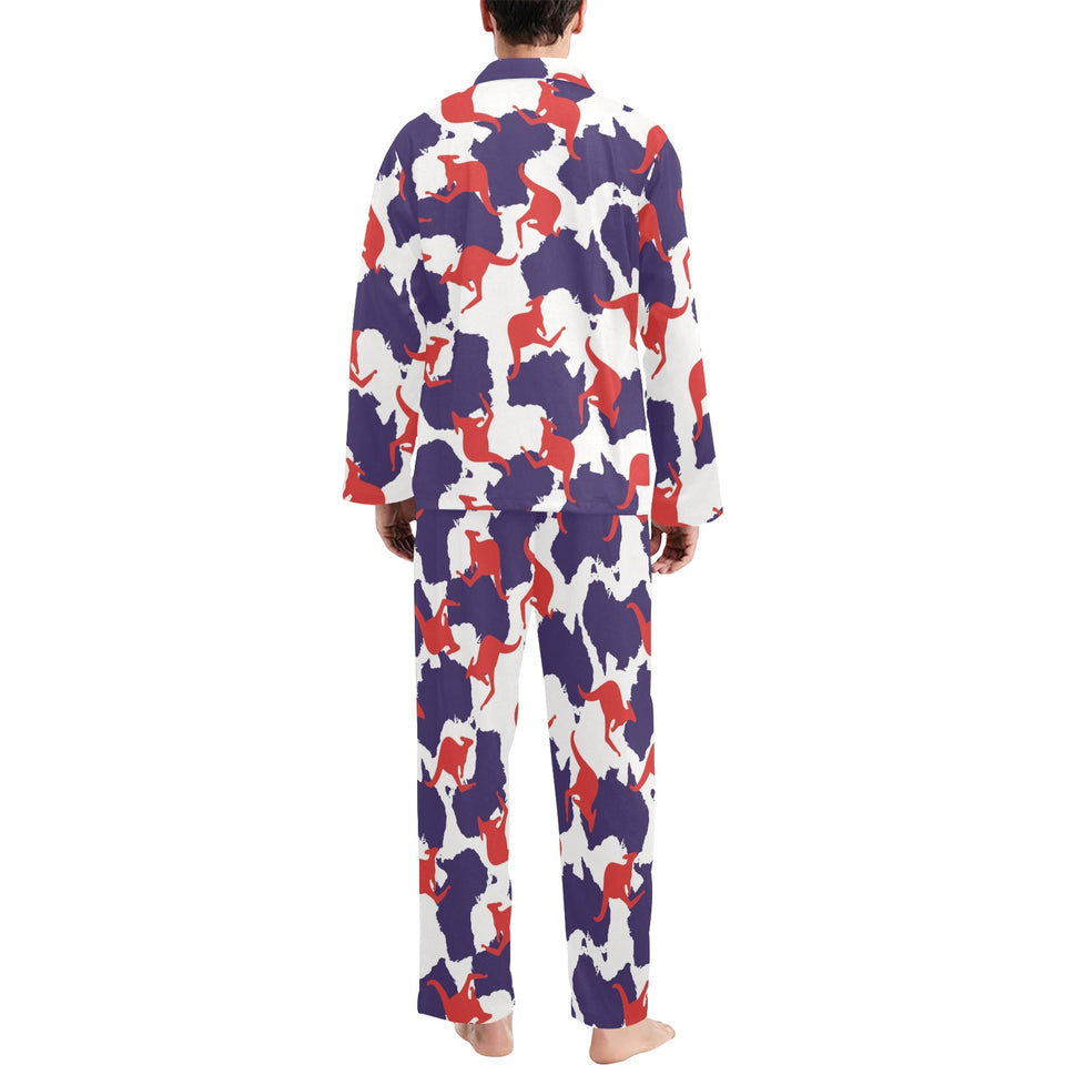 Kangaroo Australian pattern Men's Long Pajama Set