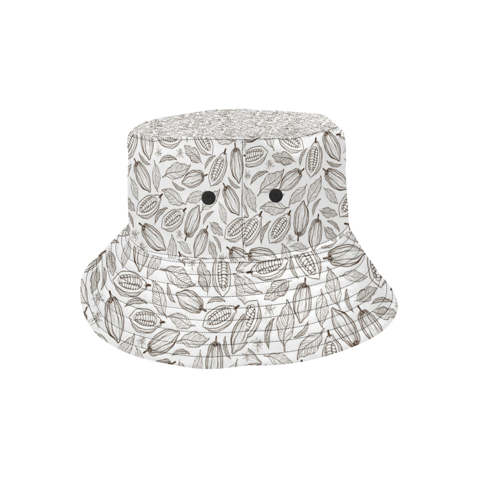 cacao beans leaves pattern Unisex Bucket Hat
