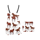 Horses running pattern background Chest Sexy Pleated Two Piece Swim Dress