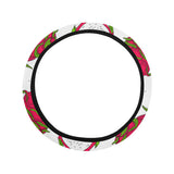 dragon fruits white background Car Steering Wheel Cover