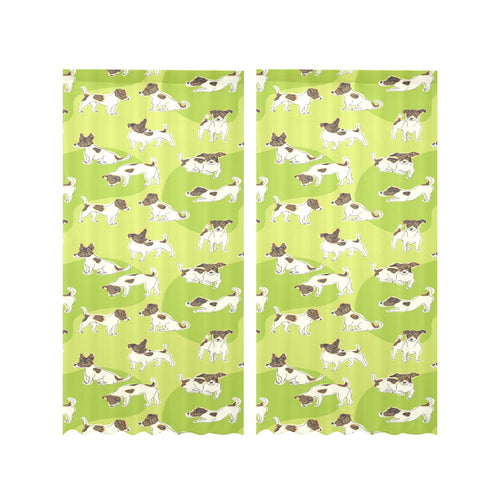Jack Russel Pattern Print Design 01 Gauze Curtain