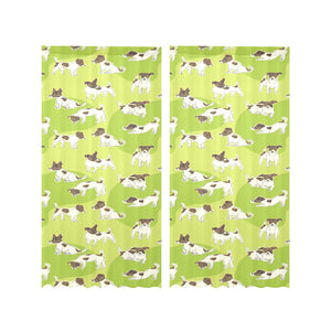 Jack Russel Pattern Print Design 01 Gauze Curtain