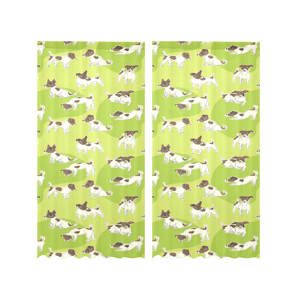 Jack Russel Pattern Print Design 01 Gauze Curtain
