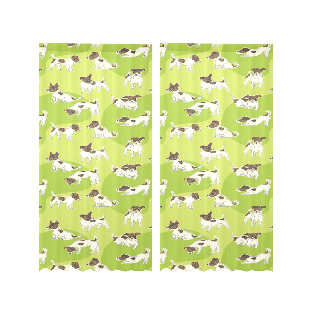 Jack Russel Pattern Print Design 01 Gauze Curtain