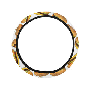 Hamburger Pattern Print Design 03 Car Steering Wheel Cover