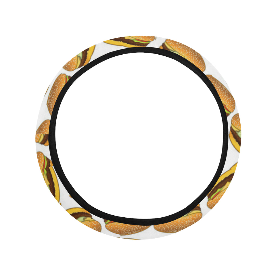 Hamburger Pattern Print Design 03 Car Steering Wheel Cover