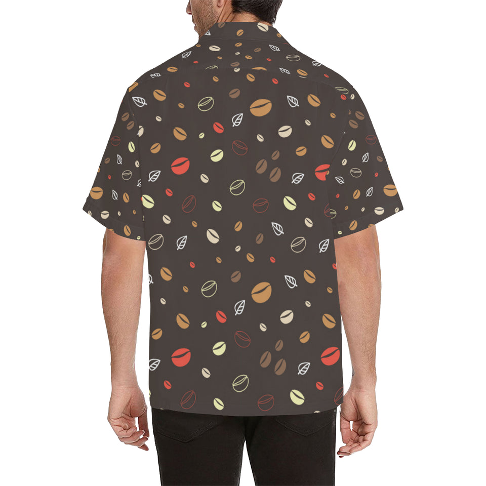 Coffee bean leave pattern Men's All Over Print Hawaiian Shirt