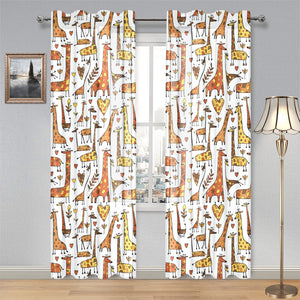 Giraffe Pattern Print Design 04 Gauze Curtain