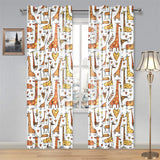 Giraffe Pattern Print Design 04 Gauze Curtain