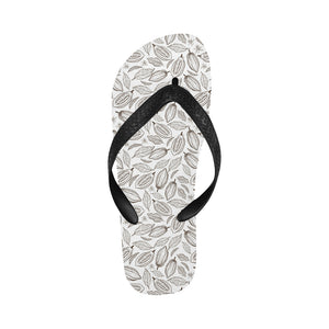 cacao beans leaves pattern Unisex Flip Flops