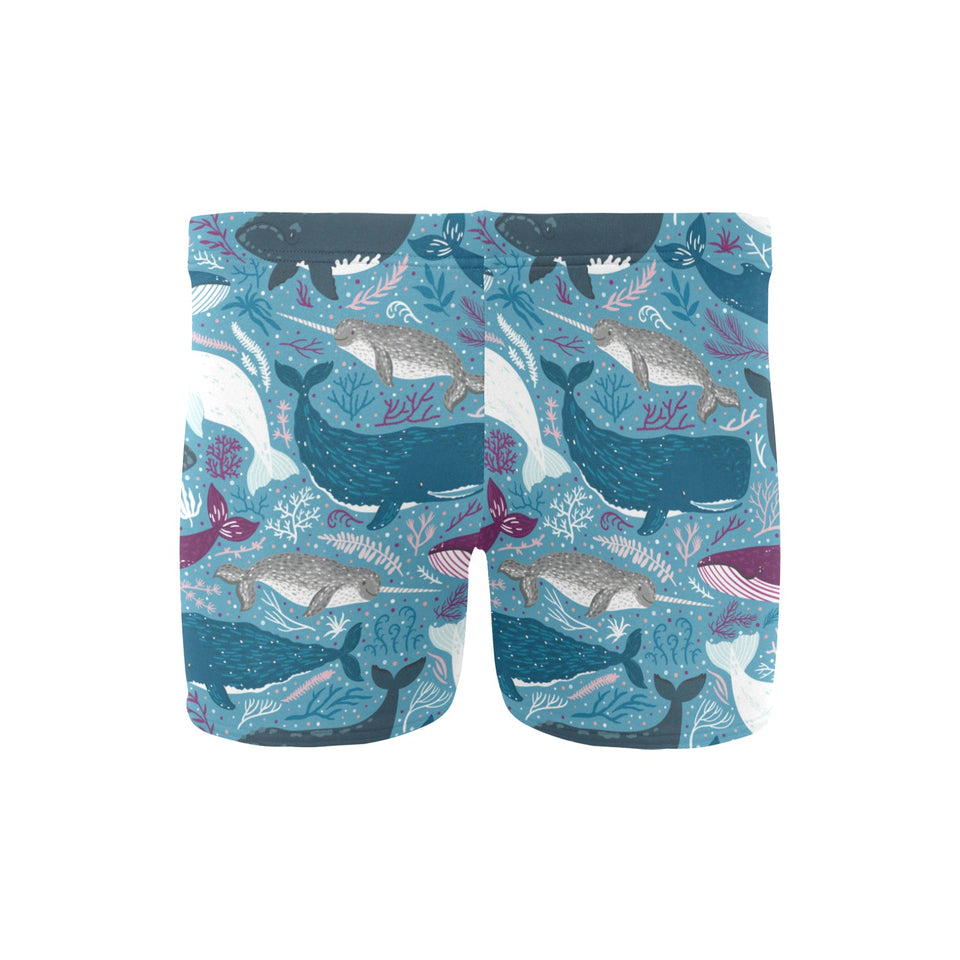 Whale design pattern Men's Swimming Trunks