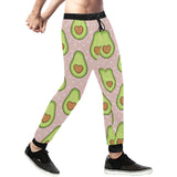 Avocado heart pink background Unisex Casual Sweatpants